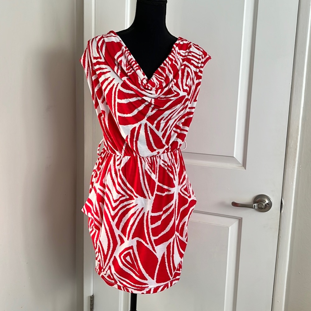 Red & White Short Dress